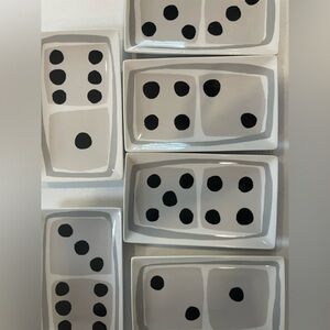 Crate & Barrel Domino Game Night Plates (6)